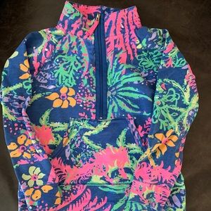 Lilly Pulitzer Girl size 4/5 1/4 zip printed knit